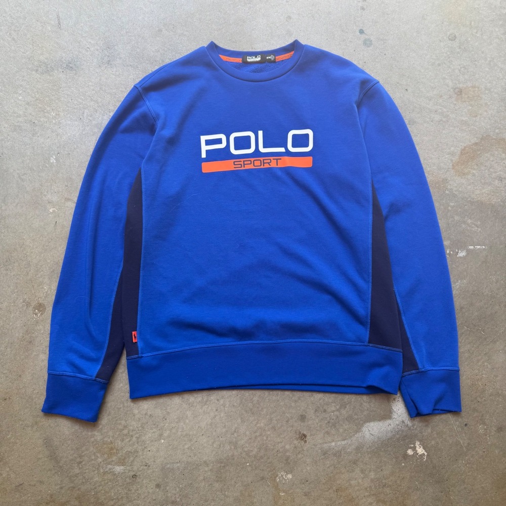 Polo Sport Ralph Lauren Mens Blue Performance Crewneck Sweatshirt Medium